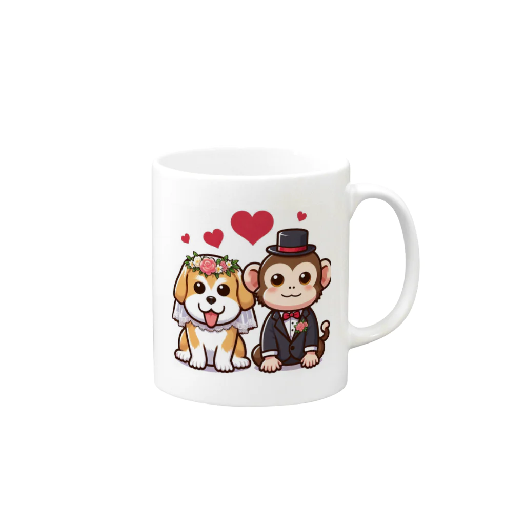 HERAX(へラックス）2号店の犬猿の仲～愛の力で仲良し～ Mug :right side of the handle