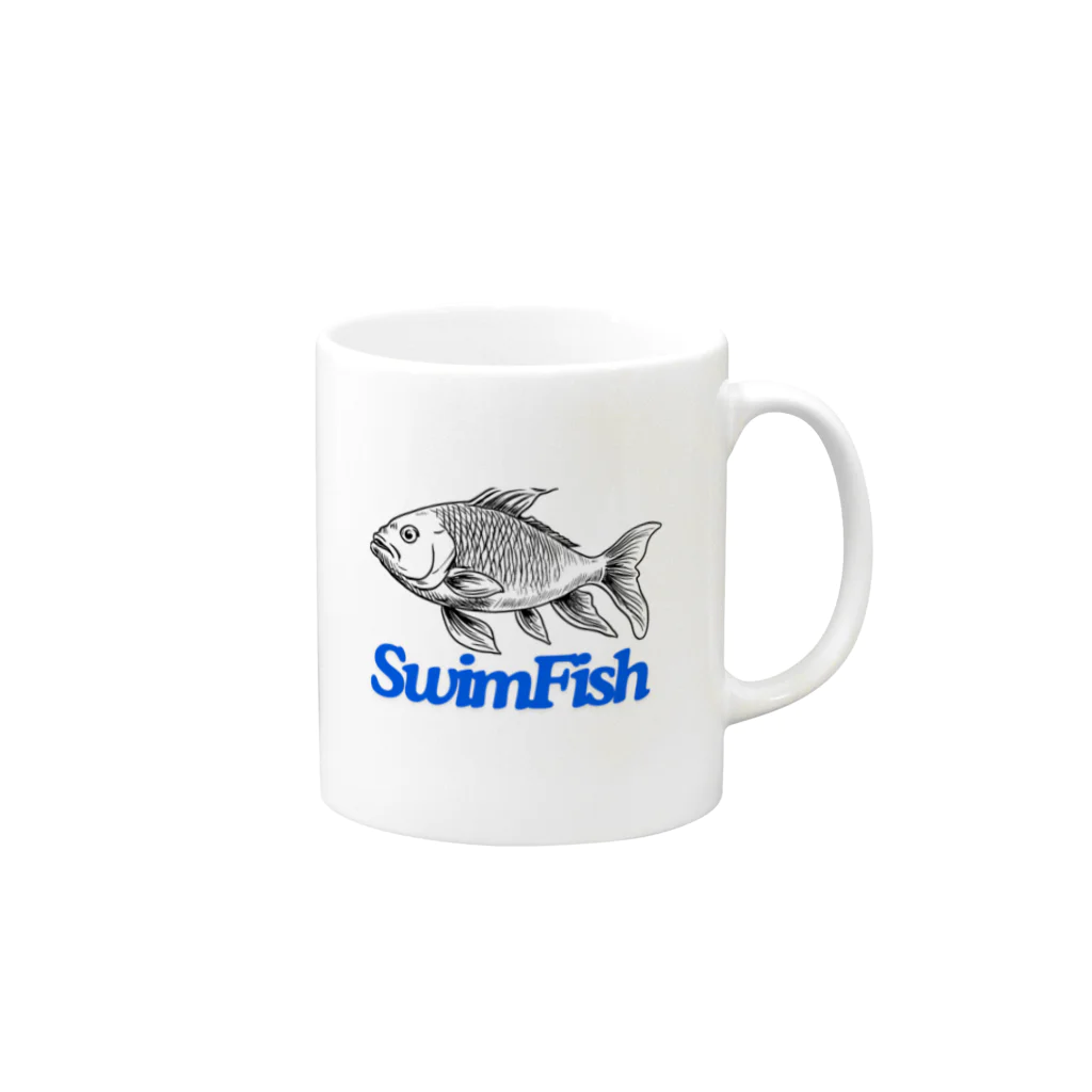 ウェブエンパイアのSwimFish(泳ぐ魚) Mug :right side of the handle