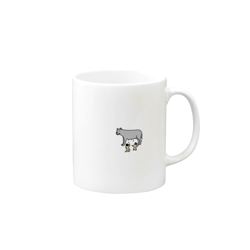 笑得る古代ローマのカピトリーノの牝狼 | Capitoline Wolf Mug :right side of the handle