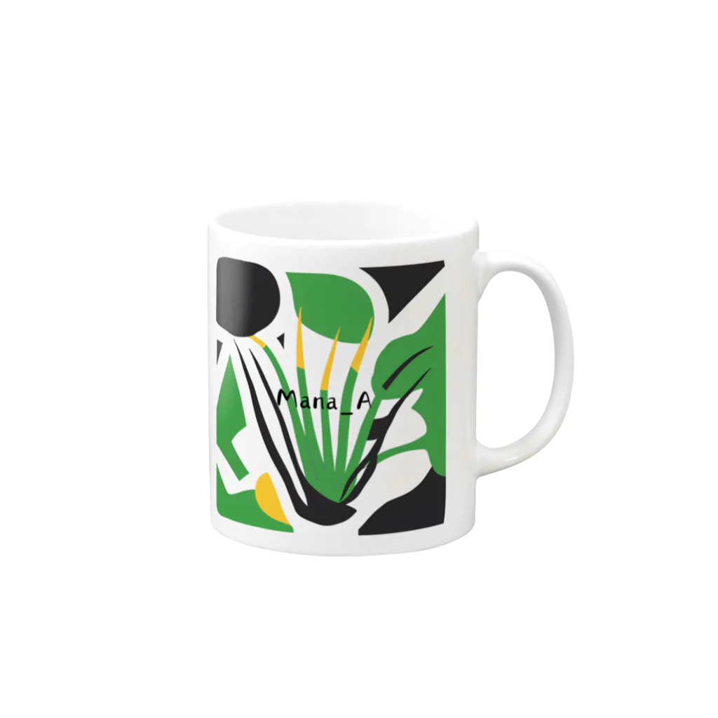 Mana AのカラフルTillandsia Mug :right side of the handle