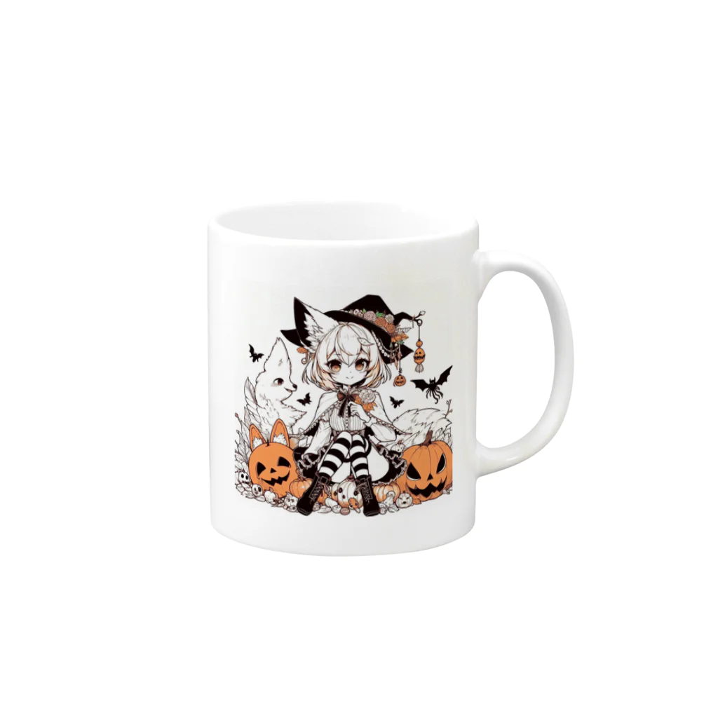 Fox_d.ogのFoxgirl.halloween.1 マグカップの取っ手の右面