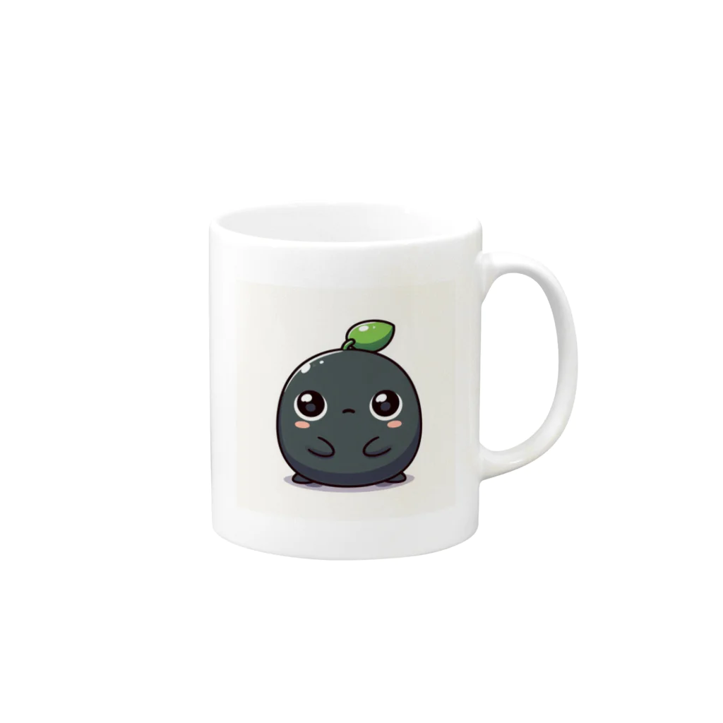 ちゅぴちゅぴの黒豆から生まれたキャラクター Mug :right side of the handle