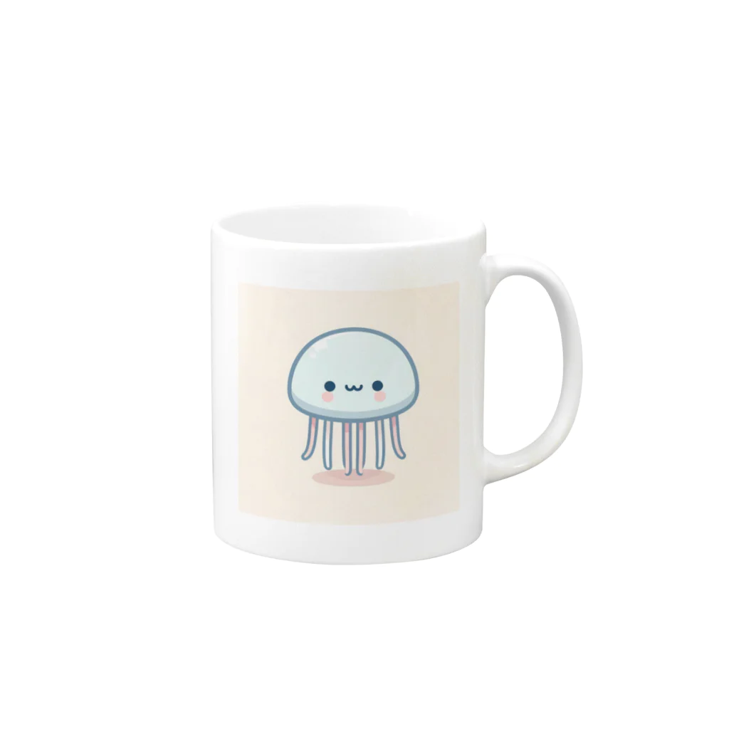 わくわく海の雑貨屋のゆるゆるクラゲちゃん Mug :right side of the handle