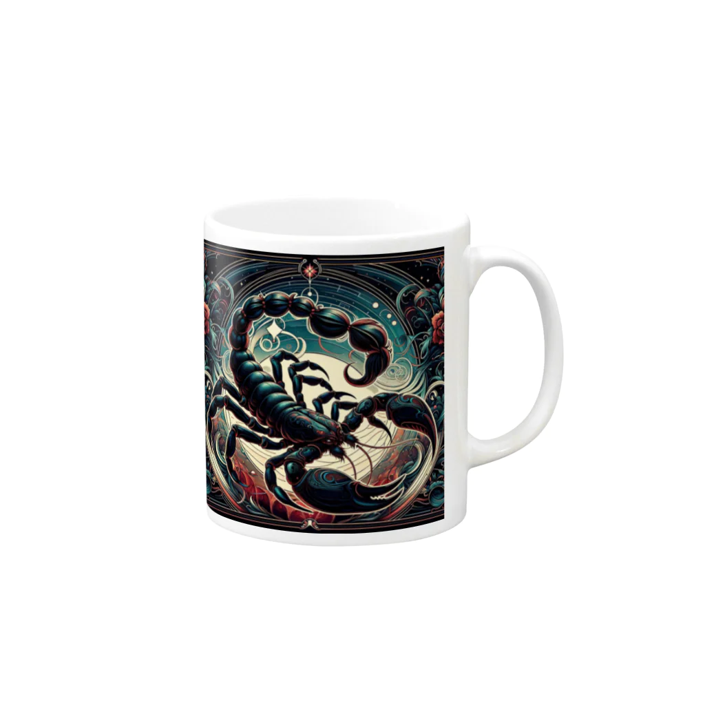 Sunlit Horizonの星めぐり《Scorpio・蠍座》 Mug :right side of the handle