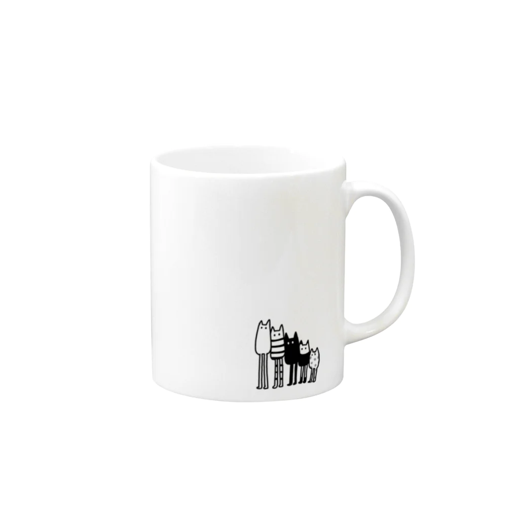 ぱにェのあしながネコちゃんズ Mug :right side of the handle