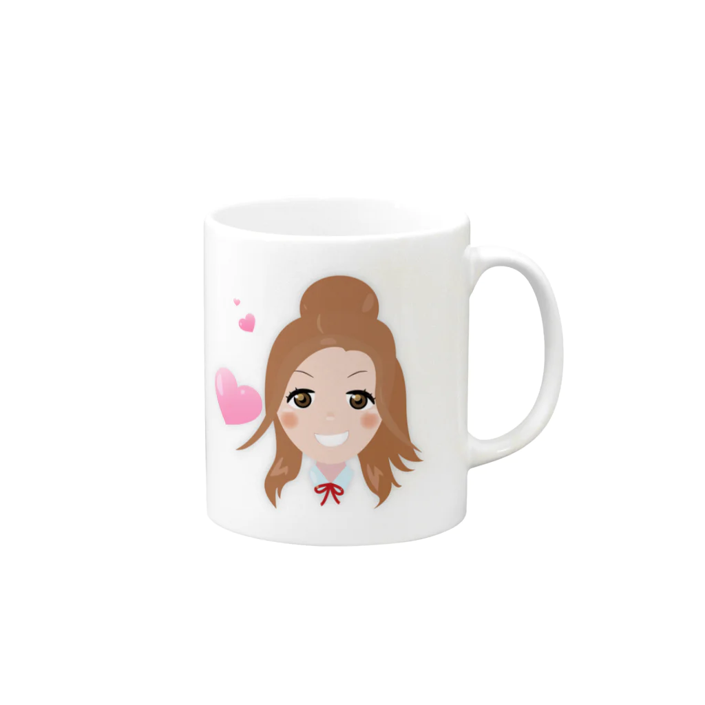 千画本舗の13girls C - 藍田 ちえみ（フルカラー 文字なし） Mug :right side of the handle