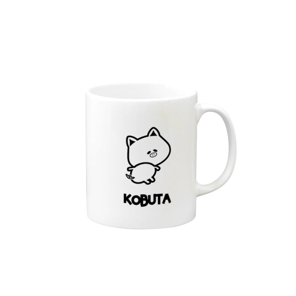 たがおのおみせのこぶた（しんぷる） Mug :right side of the handle