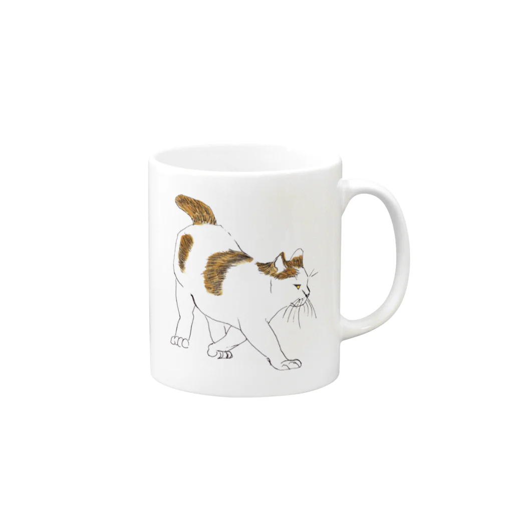 おかね商店のランウェイ2(ねこちゃん) Mug :right side of the handle