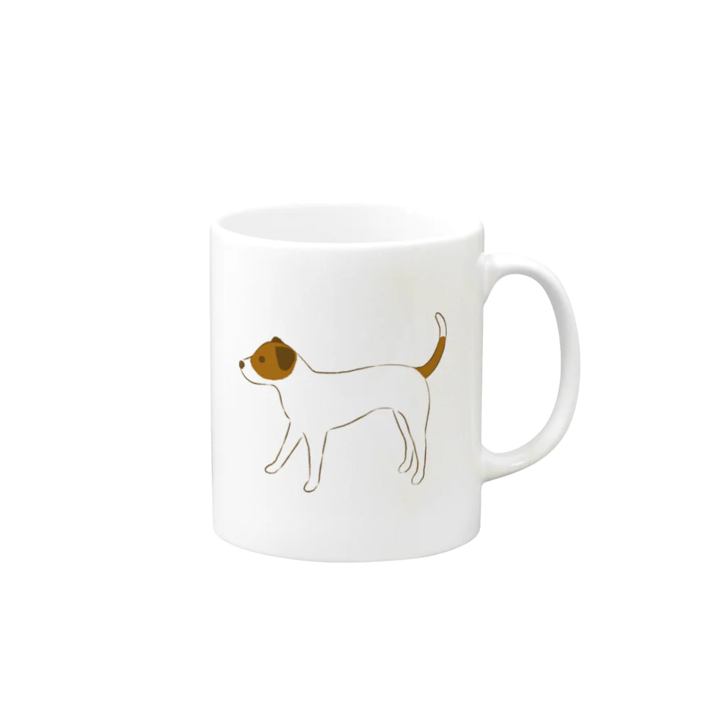 ジャックラッセルテリアのお店の脚長ジャックラッセルテリア Mug :right side of the handle