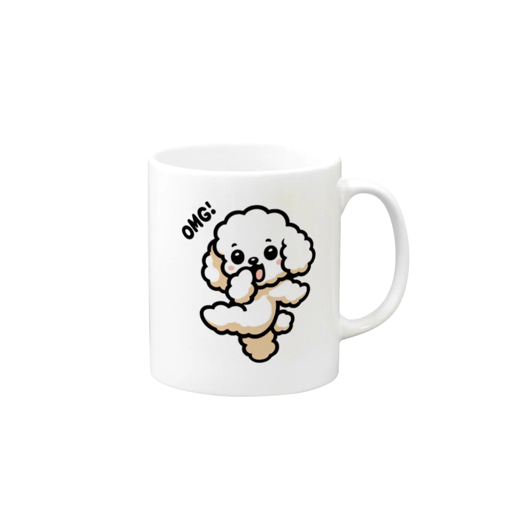 OMG DOG 【オーマイガ ドッグ】のOMG DOG オーマイガ！トイプードルのぷぷる Mug :right side of the handle