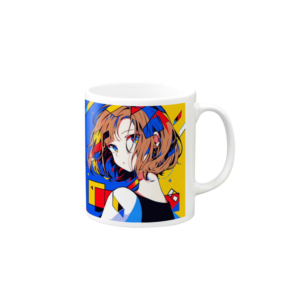 みっきりのお店の女性 3 【デ・ステイル】 Mug :right side of the handle