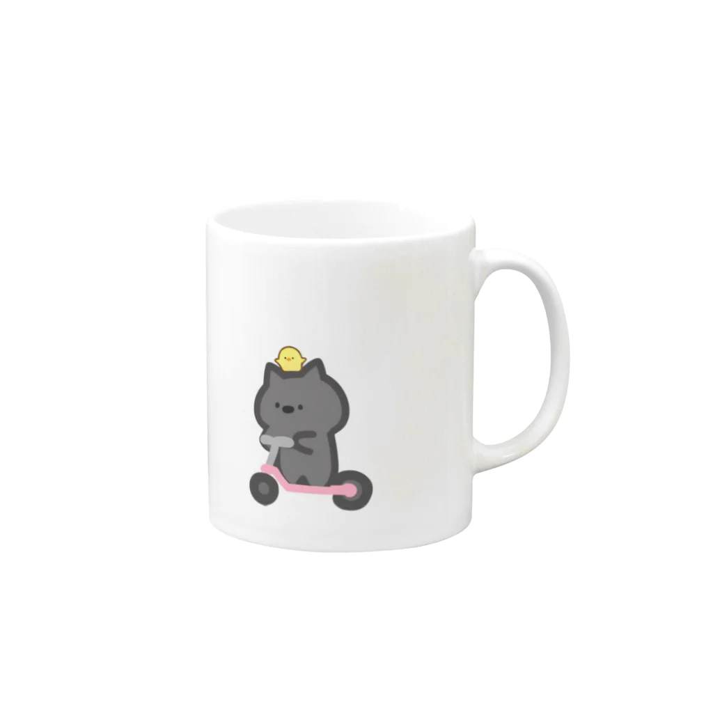 ひーさんのにゃんことひよこのともだち Mug :right side of the handle