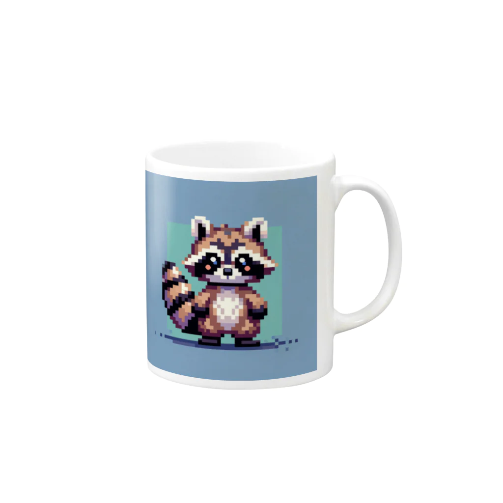 himajinseijin01のドット絵アライグマちゃんTシャツサイズ Mug :right side of the handle