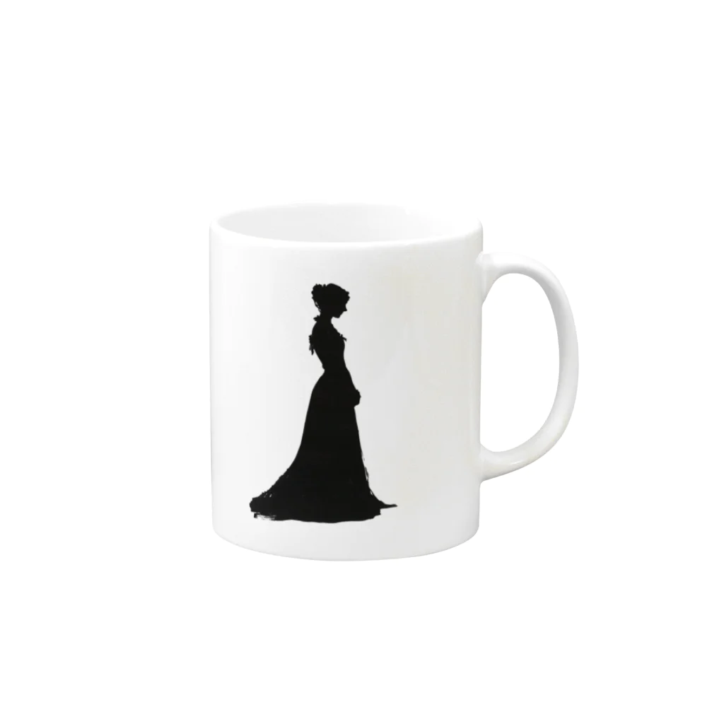 Chi3のゴシック女性の全身シルエット Mug :right side of the handle