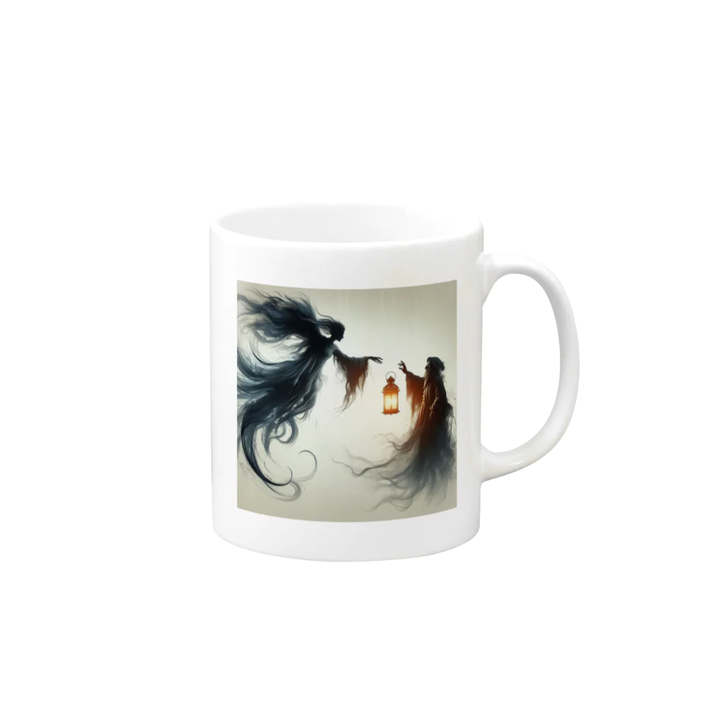 Onkakaka shopの神の対話 Mug :right side of the handle