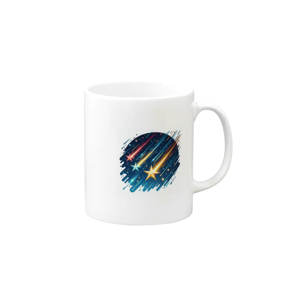 Mizのゆるハウスの3つの流れ星 Mug :right side of the handle