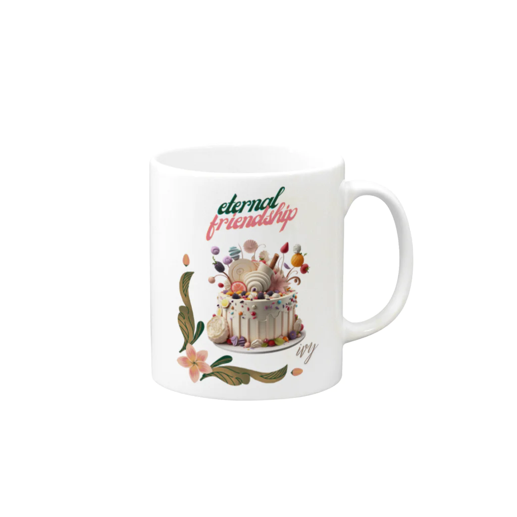 ivybloonのサプライズケーキ Mug :right side of the handle