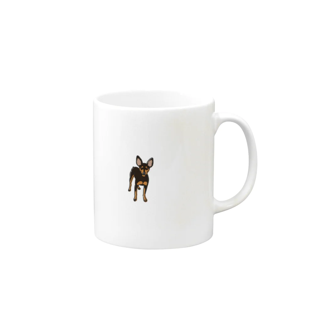 Atelier TsubachanのMiniature pinscher Mug :right side of the handle