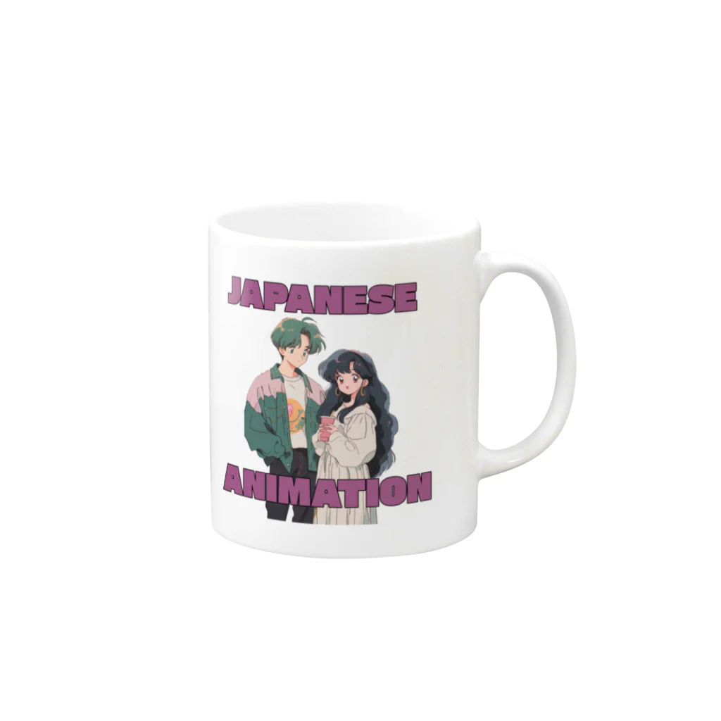 がーるずしょっぷのレトロアニメ Mug :right side of the handle