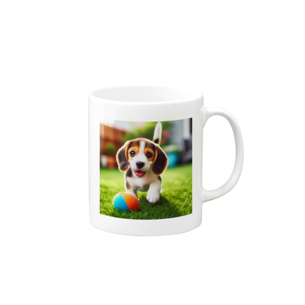 カジノ屋のビーグル犬キキちゃん Mug :right side of the handle