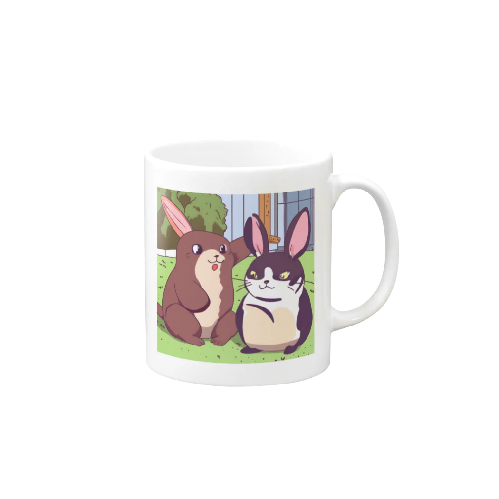 WhimsyWaresのうさぎ Mug :right side of the handle