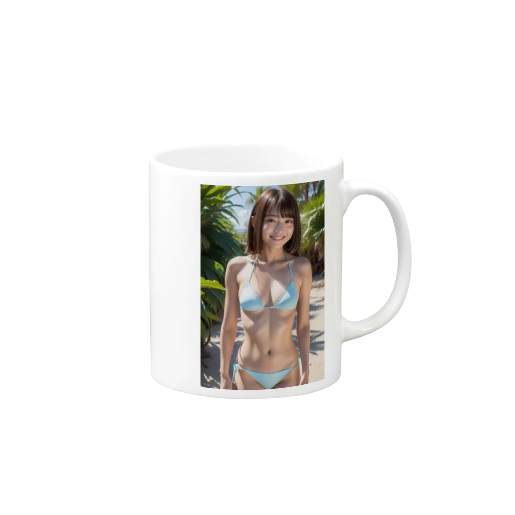 AIグラビア写真集の水着美女 Mug :right side of the handle