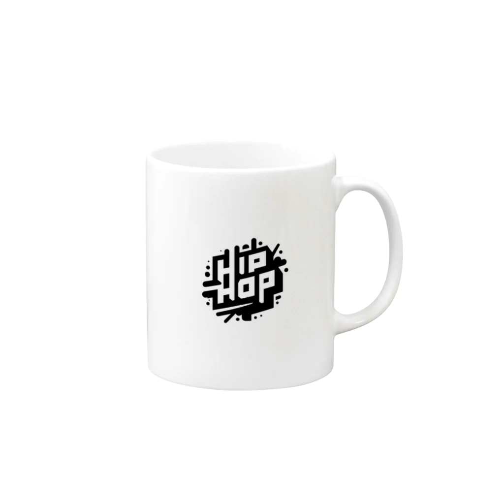 ラップ系イラストのhiphop Mug :right side of the handle