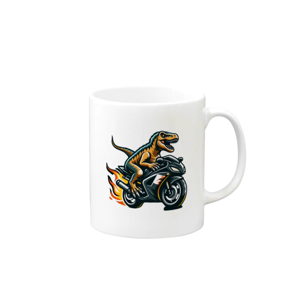 DinoLifeのバイクザウルス Mug :right side of the handle