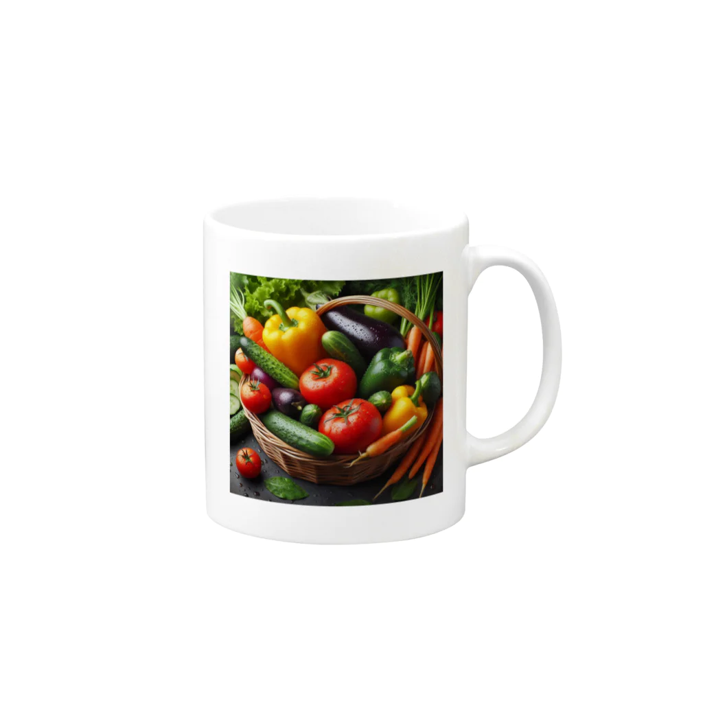 powerful777の新鮮な野菜 Mug :right side of the handle