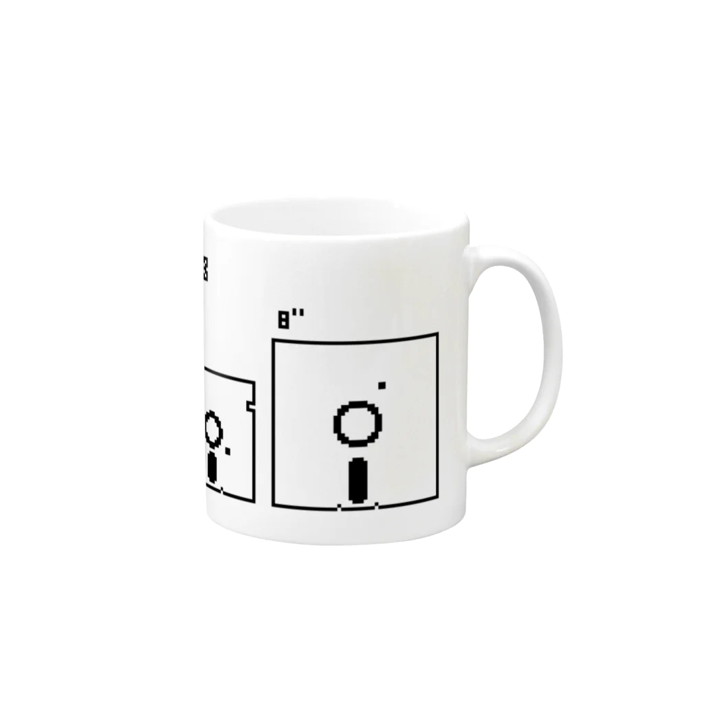 ponco2のフロッピーディスク Mug :right side of the handle