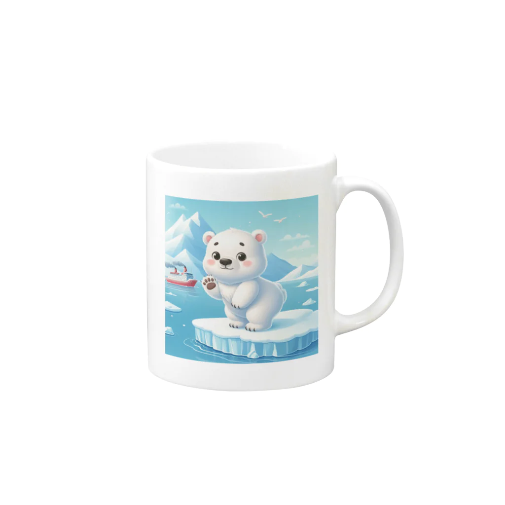 tmghillのキュートなシロクマのキャラクター Mug :right side of the handle