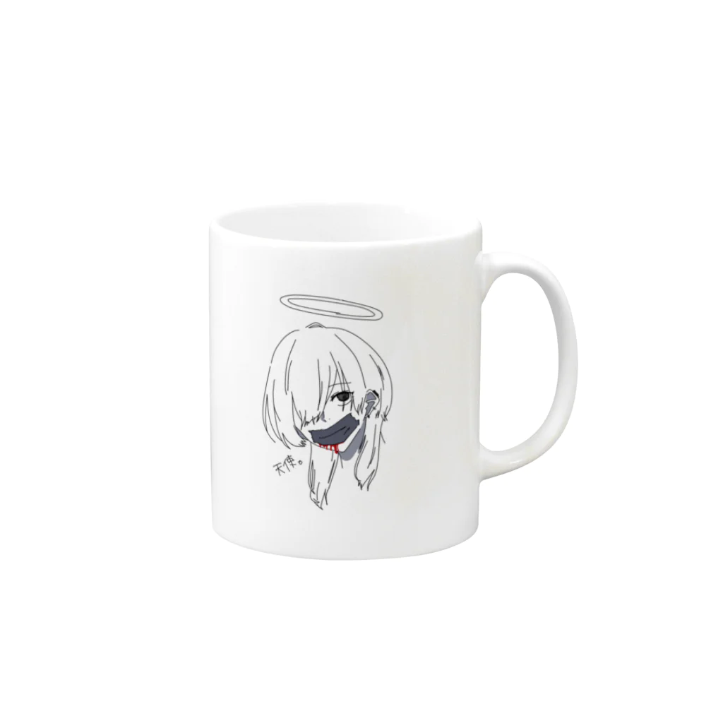 狐の嫁入り道具店。の天 使 。 Mug :right side of the handle