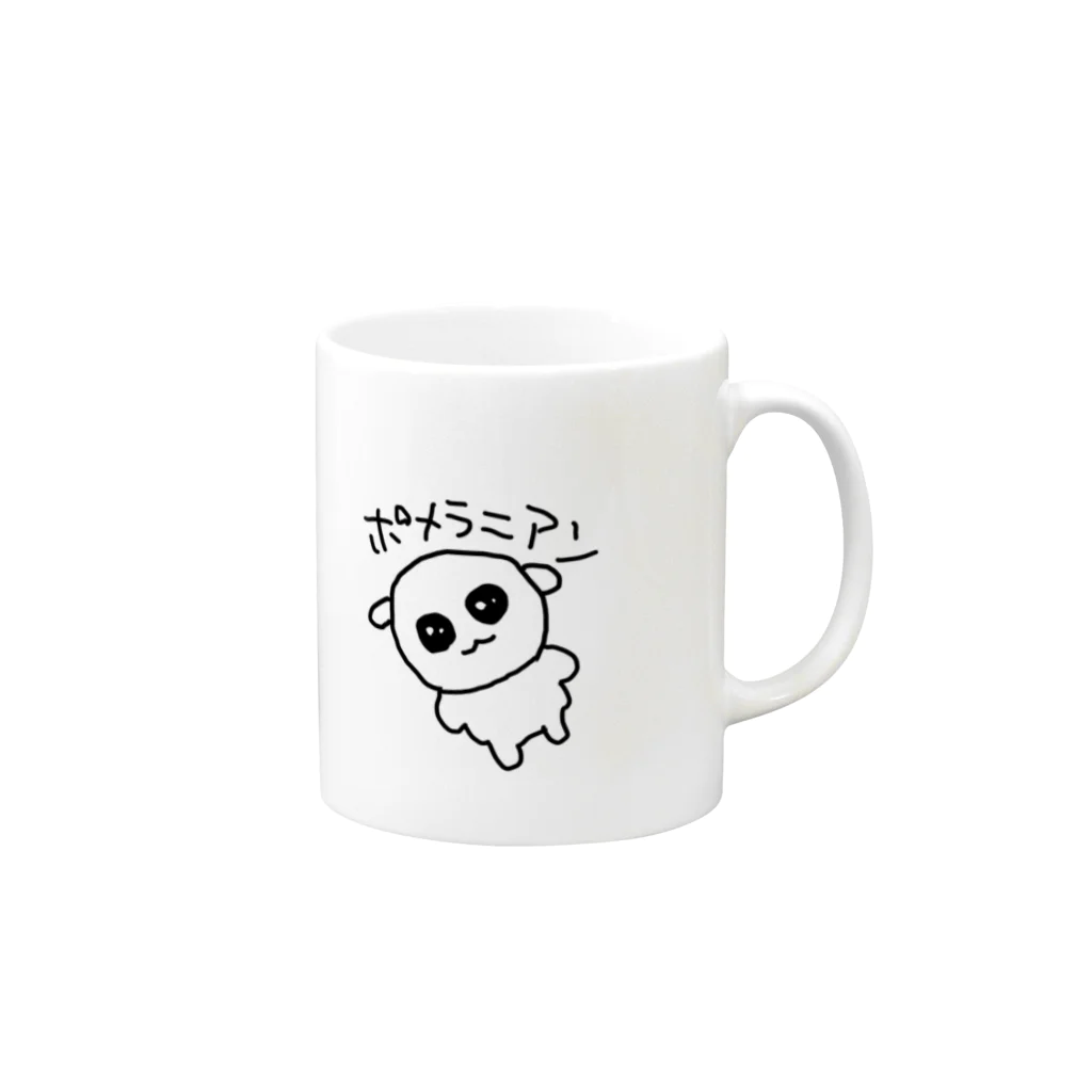 ポメおじの通販のポメラニアンおじさん Mug :right side of the handle