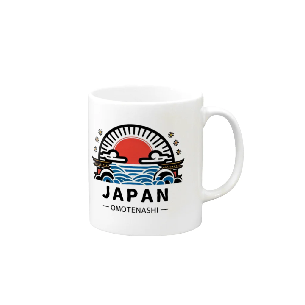 TARO9（タロキュー）のおもてなし日本 Mug :right side of the handle