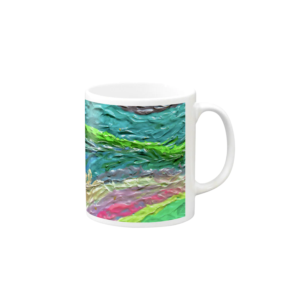 Gryuneのぐりゅあーと　輝路 Mug :right side of the handle