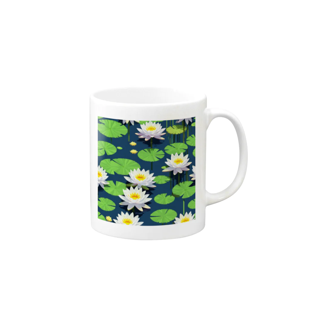 yukki1975のピクセルアートの5月_水芭蕉（みずばしょう） Mug :right side of the handle