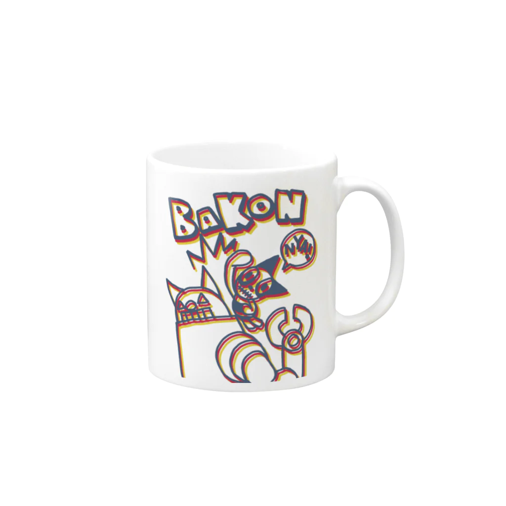 Seven's Shop の【ASTRO CAT 】猫パンチ Mug :right side of the handle