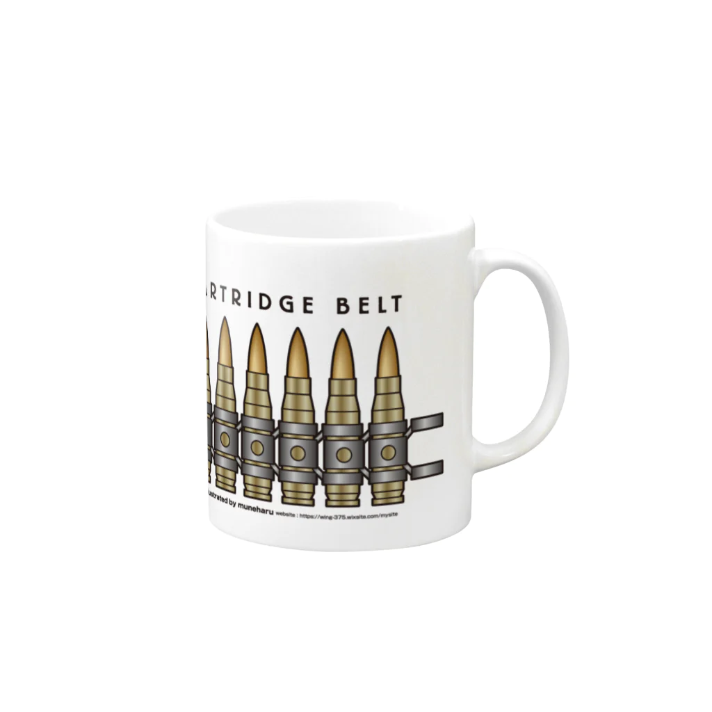 illustrator_HaLのCARTRIDGE BELT（弾帯） Mug :right side of the handle