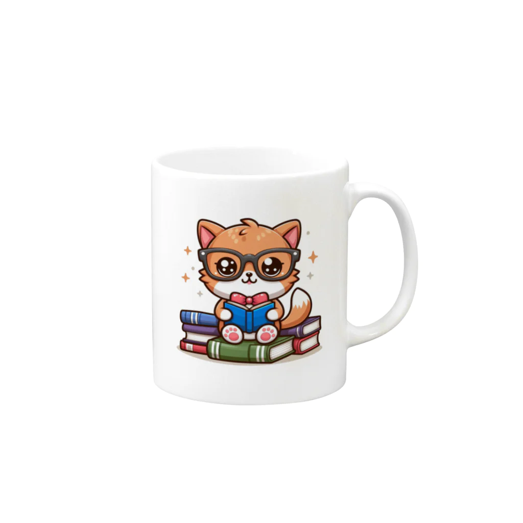 hikotakuの勉強猫 Mug :right side of the handle