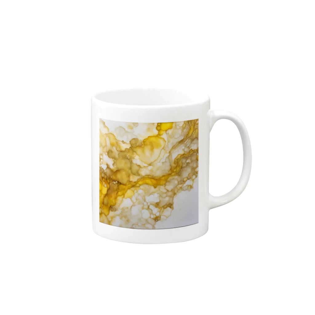 Haru_Pooh_のアルコールインクアート　-YELLOW- Mug :right side of the handle