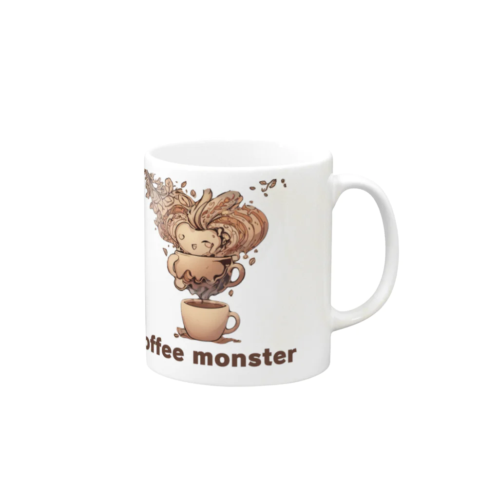 leisurely_lifeのcoffee monster Bourbon Mug :right side of the handle