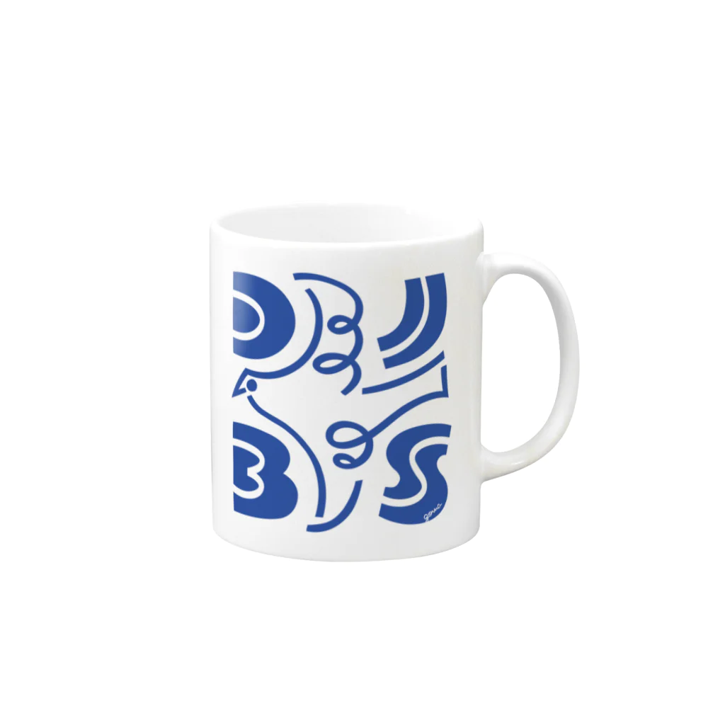 gomaminのDAI-JYO-BU-SA   ブルー Mug :right side of the handle