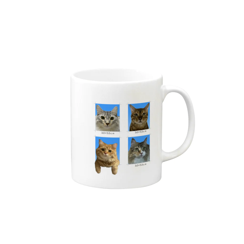 オルカネロの我が猫証明写真グッズ Mug :right side of the handle