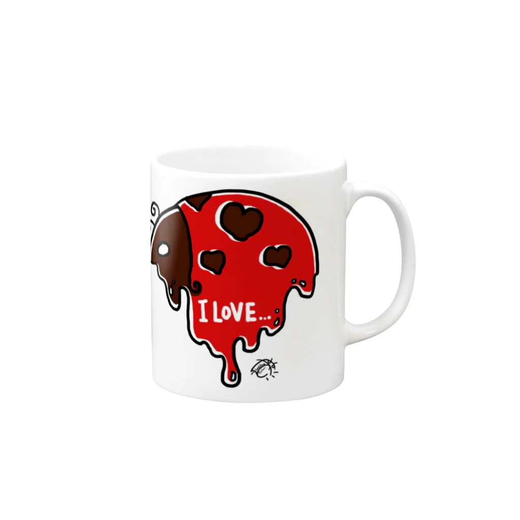 Ladybugcolorのビターチョコテントウ Mug :right side of the handle