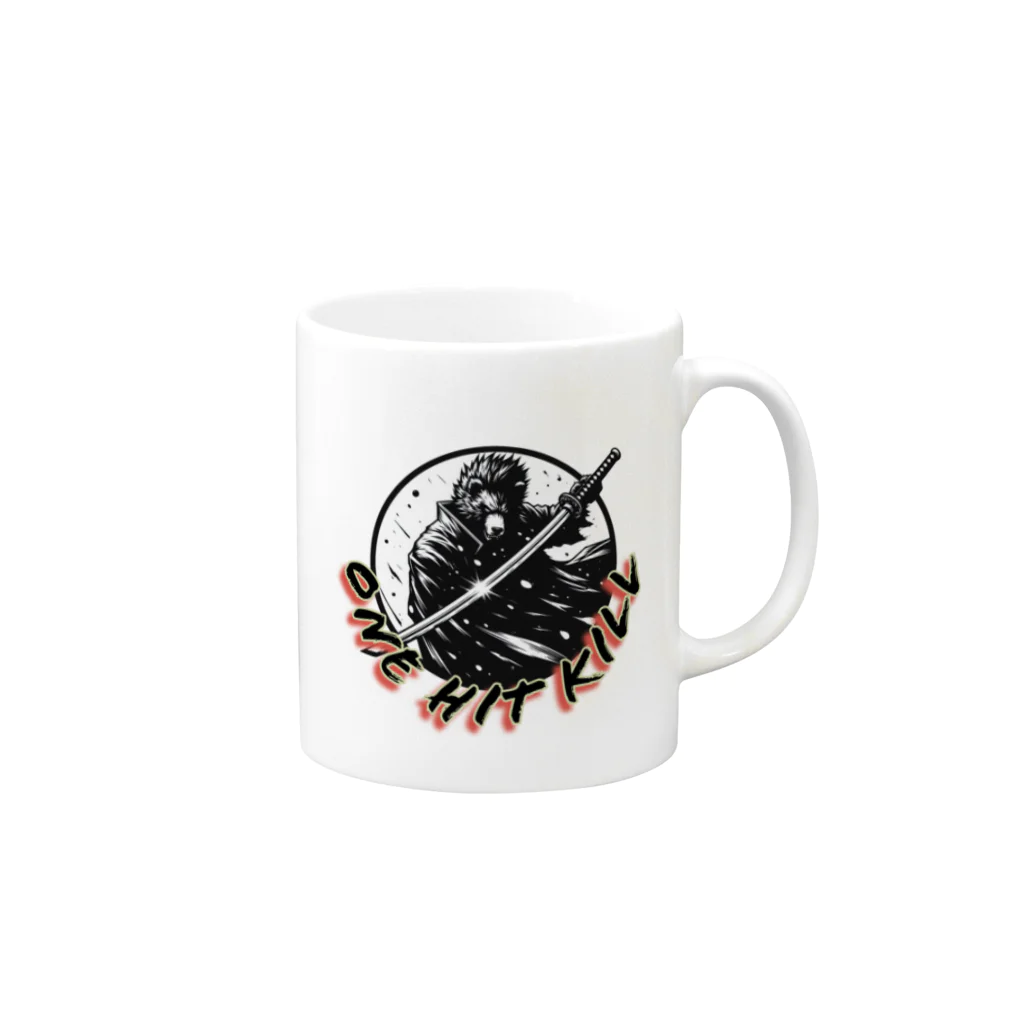 kumainchouのSAMURAI くま Mug :right side of the handle