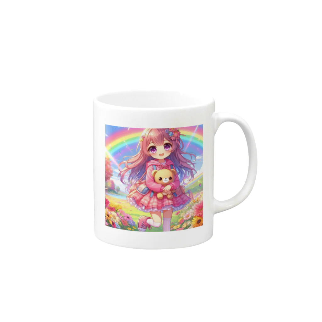 aaammmamのロリ　少女　ピンク髪 Mug :right side of the handle