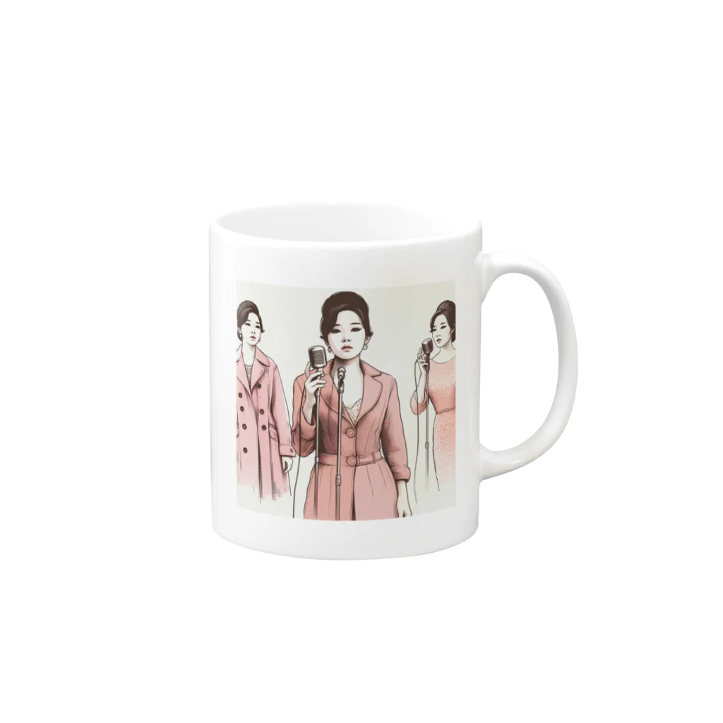 noBuの哀愁を持つ女性シンガー Mug :right side of the handle