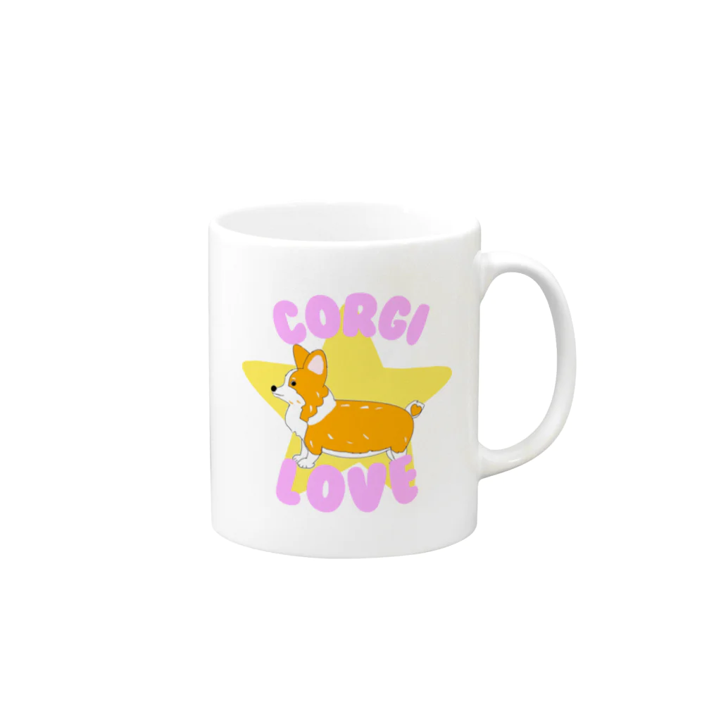 buuchapのコーギーLOVE Mug :right side of the handle