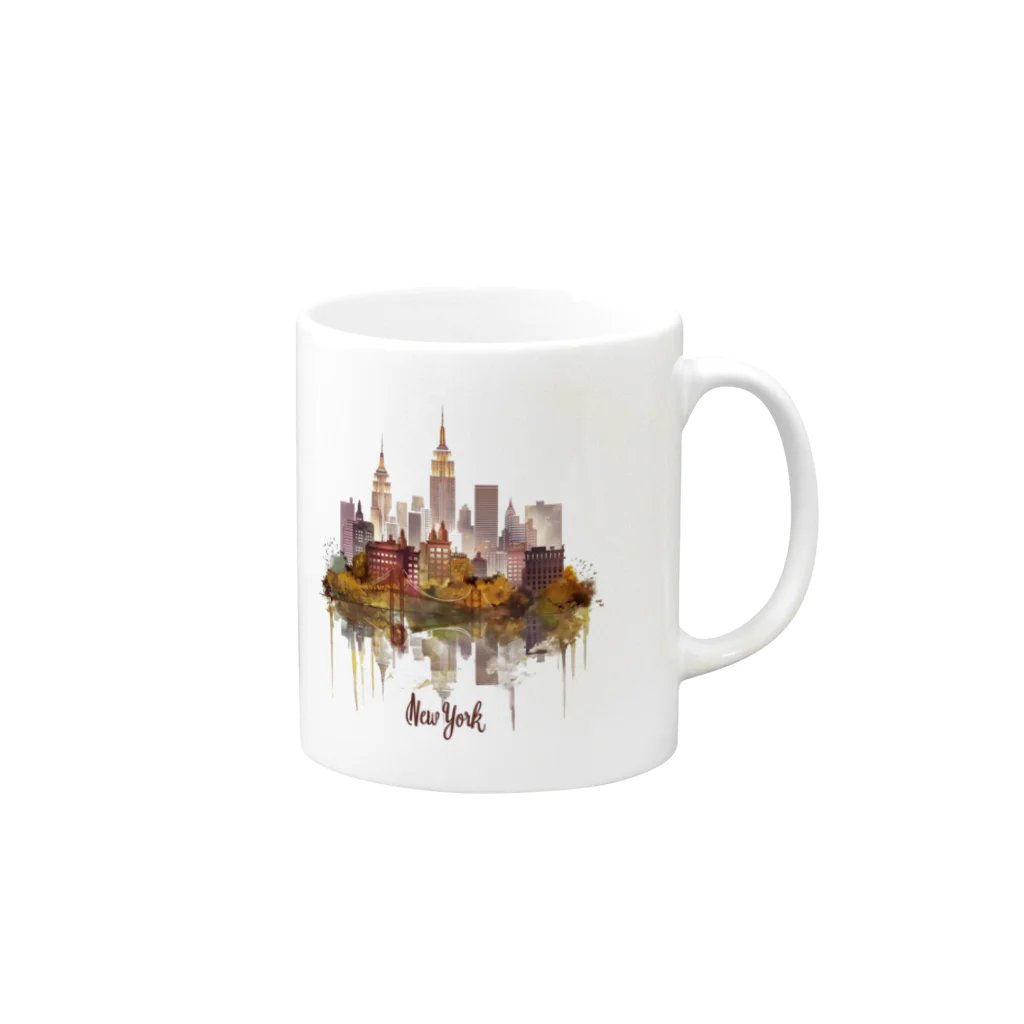 Chi3のニューヨークの幻想的な夜景 Mug :right side of the handle