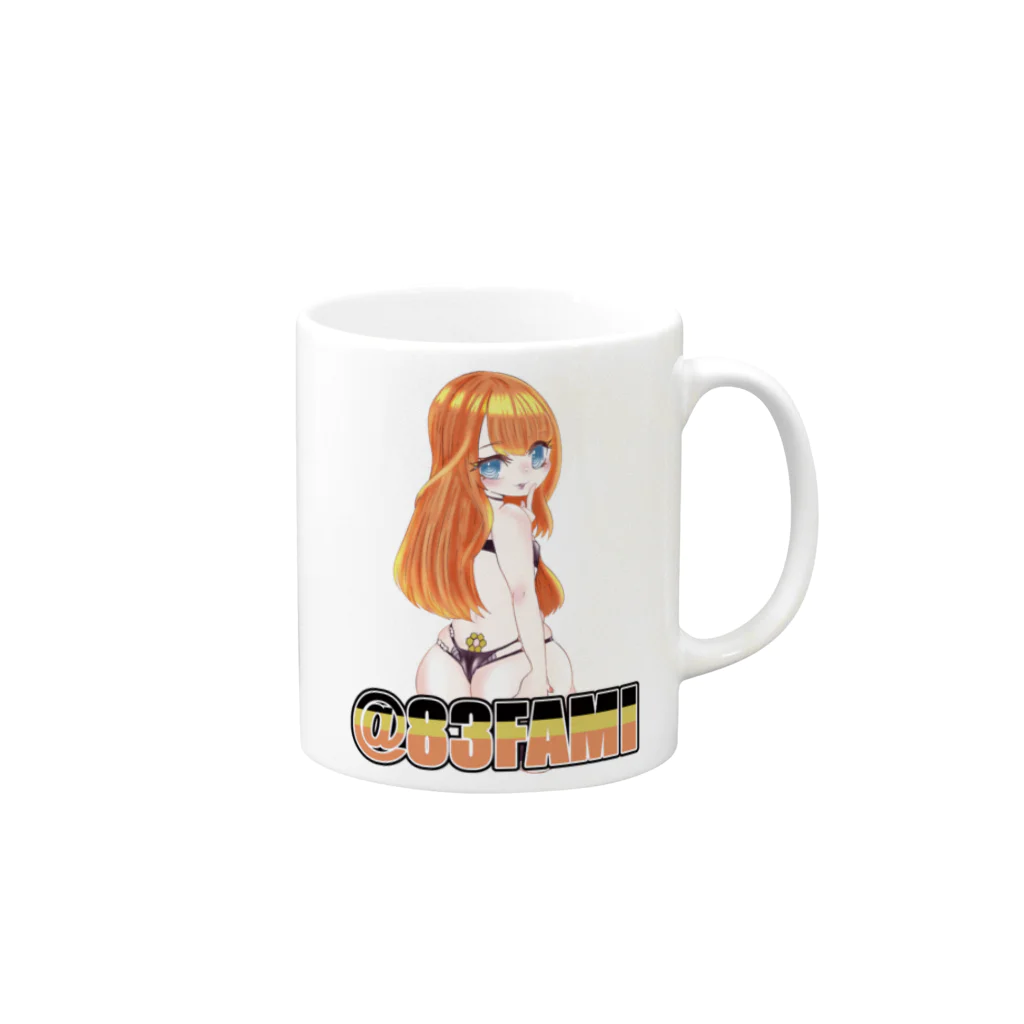 八十三ファミのバーチャルギャングショップのふぁみ x ひとふたきり ときしっくぐらまー Mug :right side of the handle